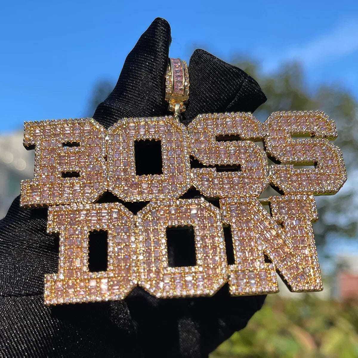 Elegant Attached Letters Edition Iced Out Personalized Custom Name Necklace Pendant - Luxury Custom Jewelry - CaratixJewelry